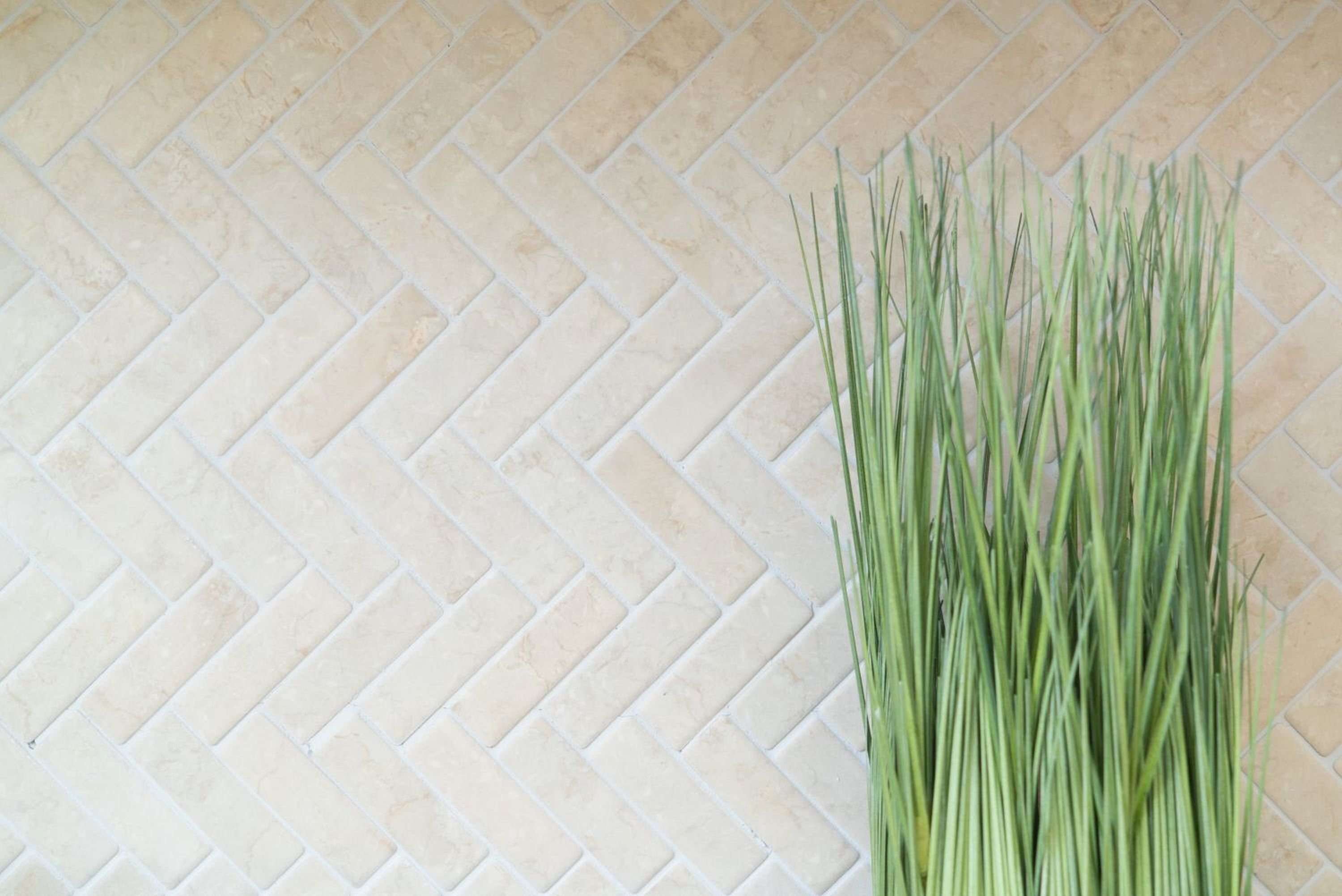 Mosani Mosaikfliesen Fischgrät Mosaikfliese Keramik Steinoptik hellbeige Küche