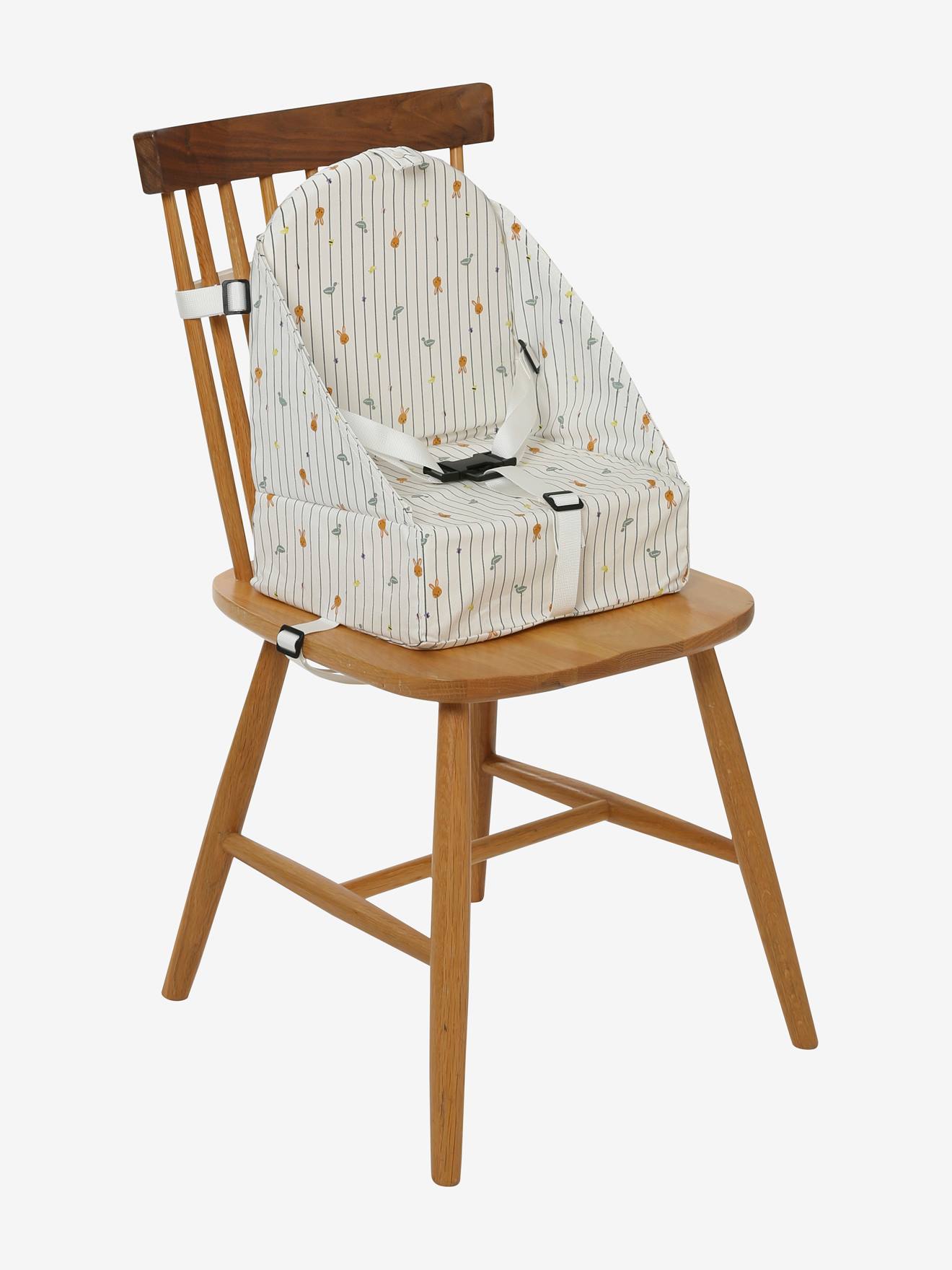 Rehausseur de chaise rayé blanc