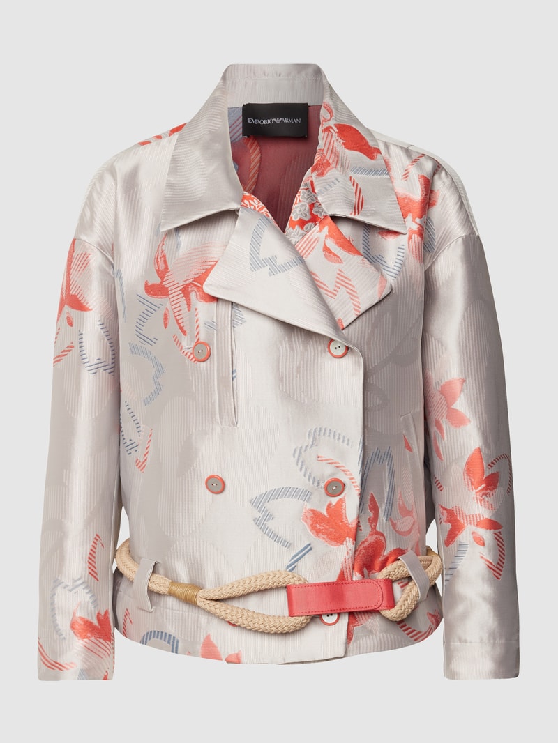 Blazer mit floralem Muster in graphit