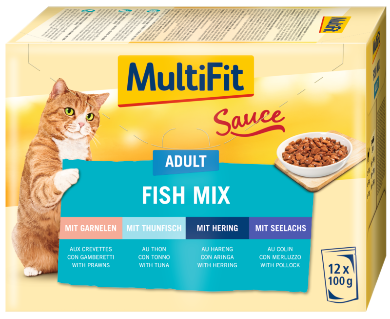 MultiFit Nassfutter MultiFit Adult Sauce Fish Mix Multipack 12x100g