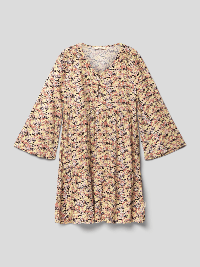 Kleid mit Allover-Muster in gelb