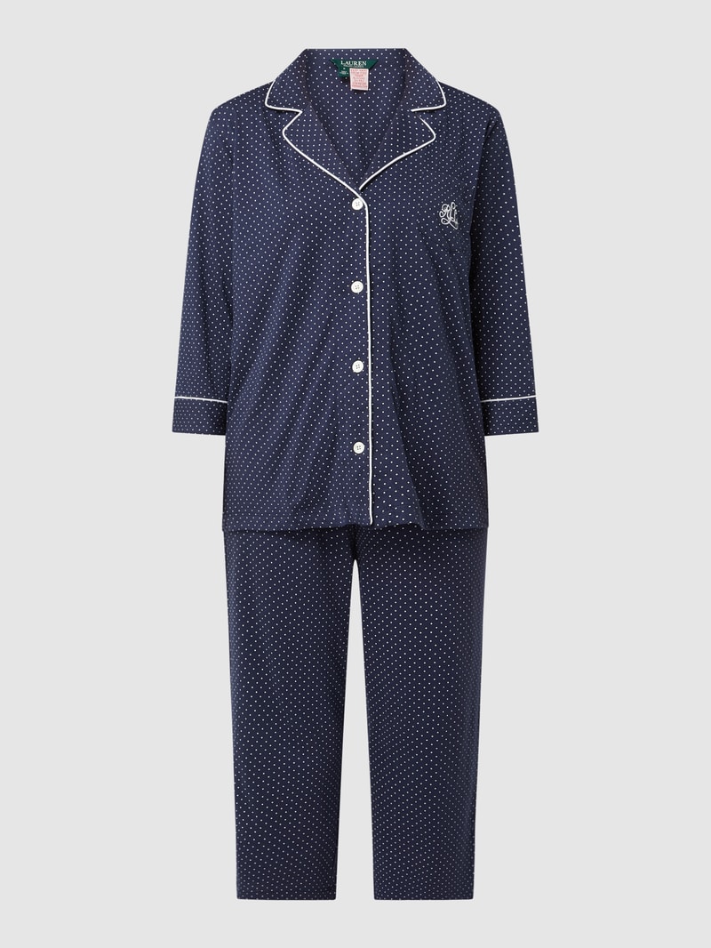 Pyjama mit Streifenmuster in dunkelblau