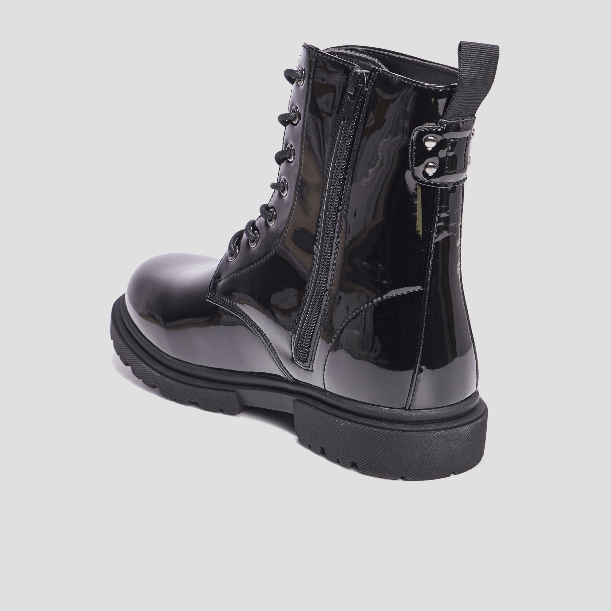Bottines zippées à lacets noir femme | La Halle