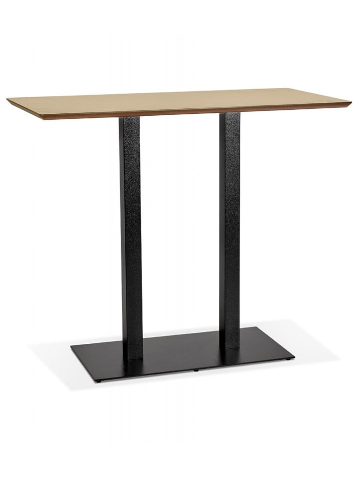 KADIMA DESIGN Hochtisch aus Holz Metall mit Naturplatte | Industrieller Stil in Beige günstig kaufen