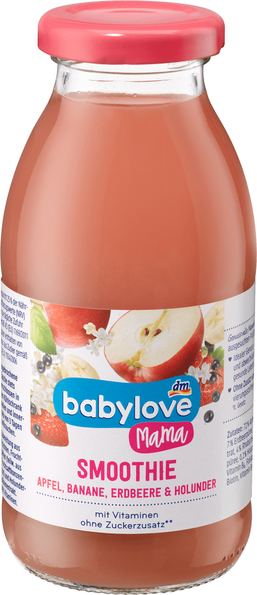 Smoothie Apfel, Banane, Erdbeere & Holunder, 250 ml