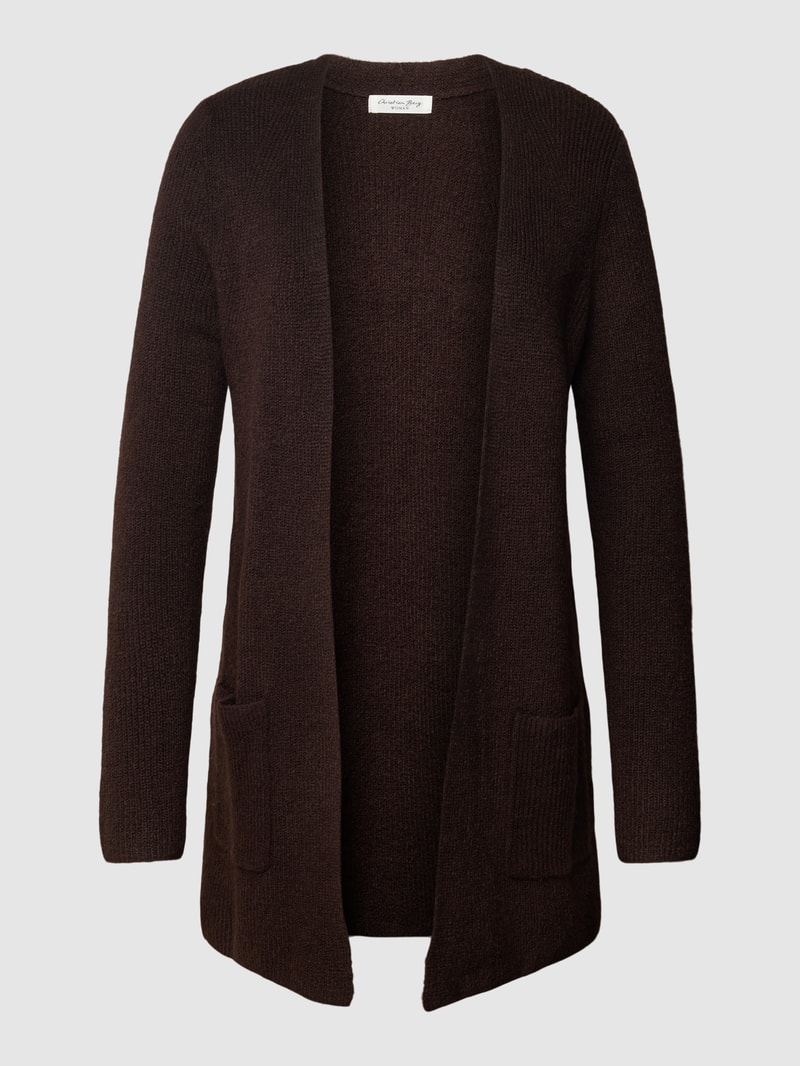 Cardigan mit Eingrifftaschen in dunkelbraun