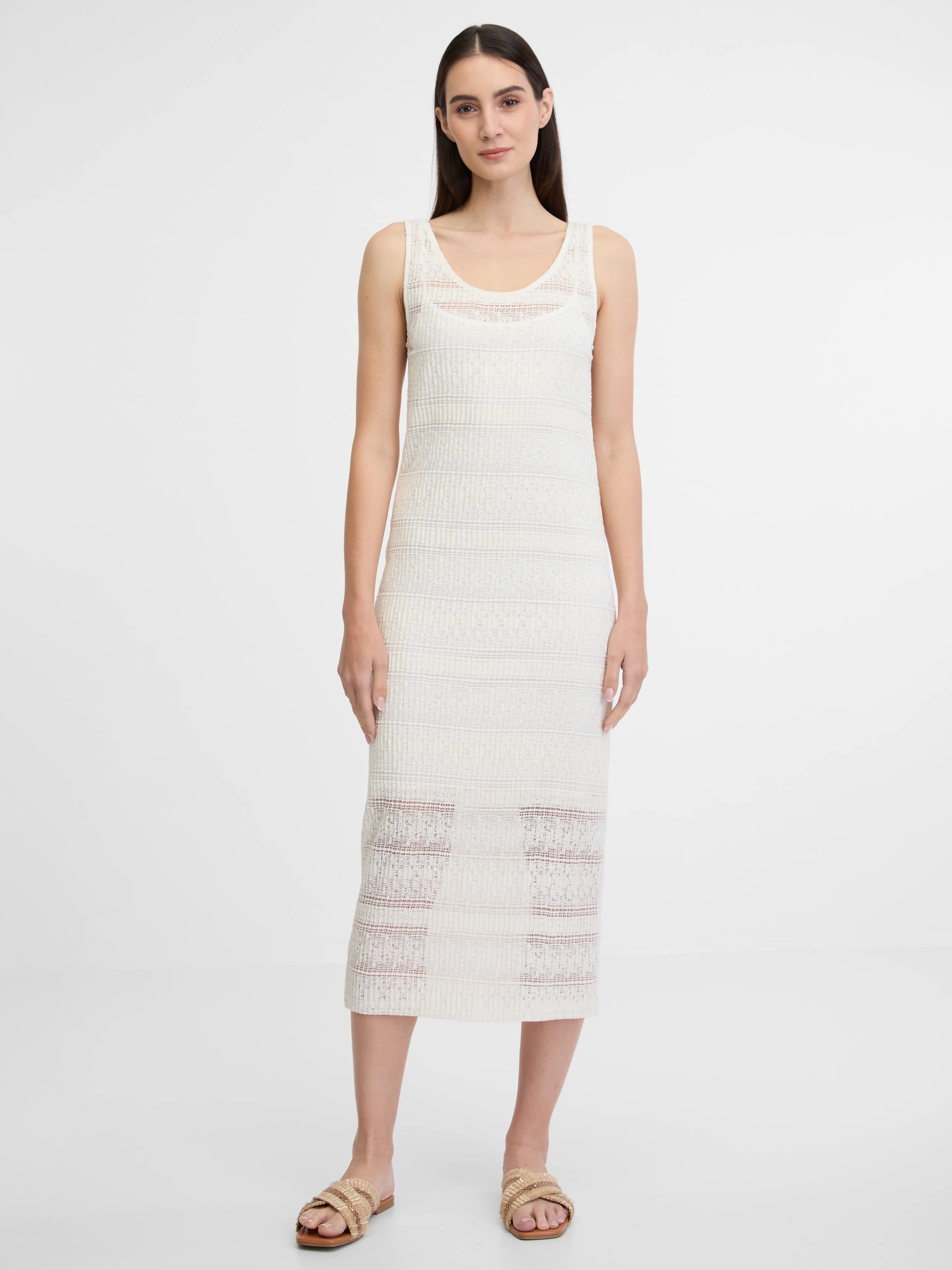 Cremefarbenes Damen-Midikleid ORSAY