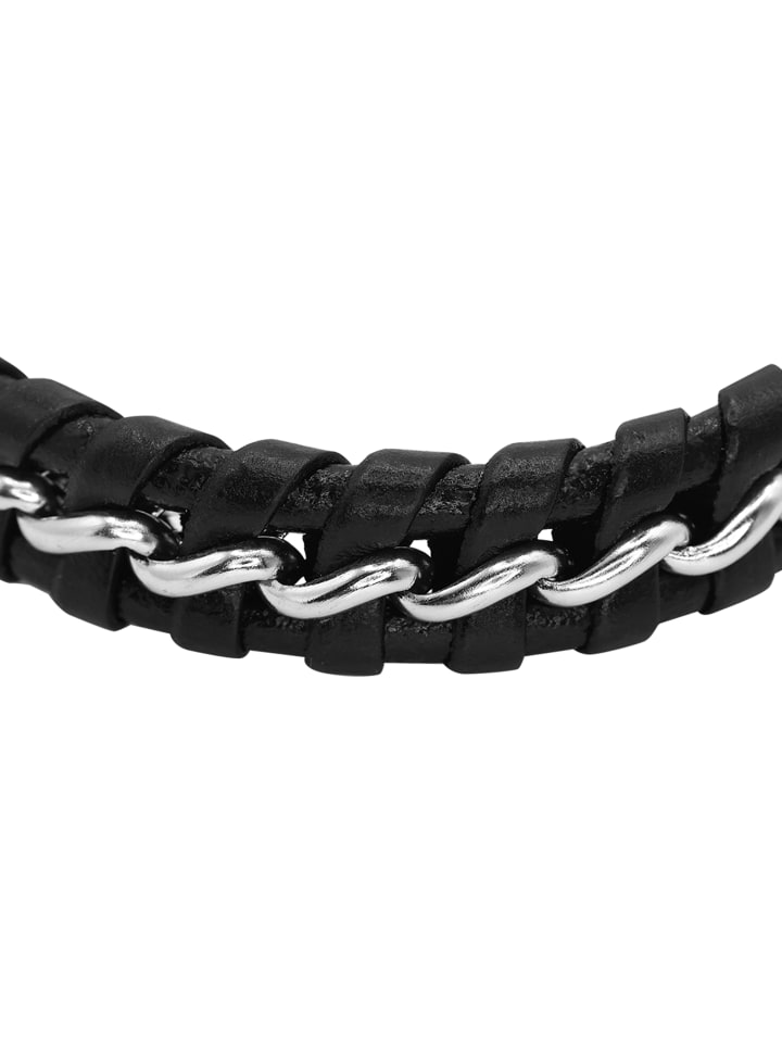 Steel_Art Herrenarmband Lederarmband Laurin in schwarz günstig kaufen