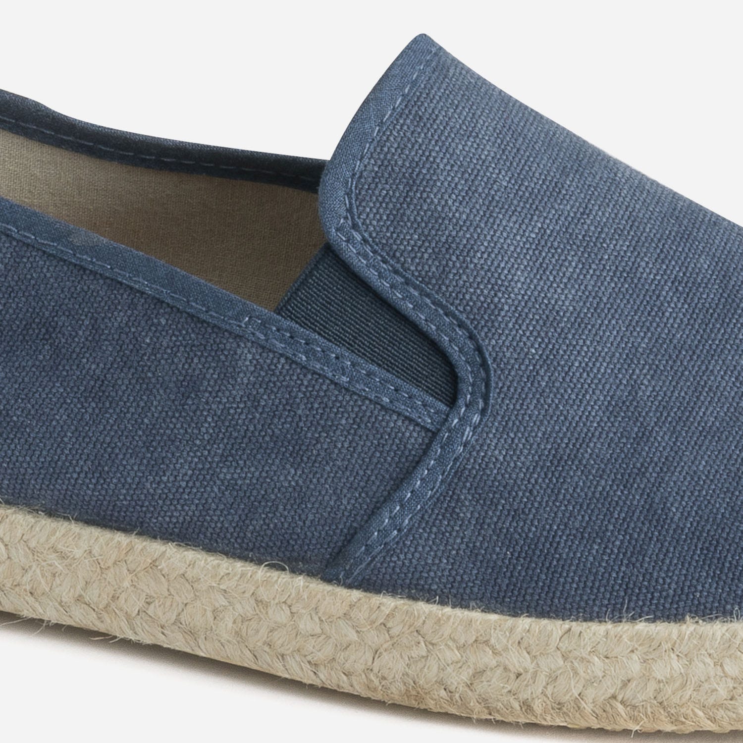 Slip-on marine en toile sur semelle corde