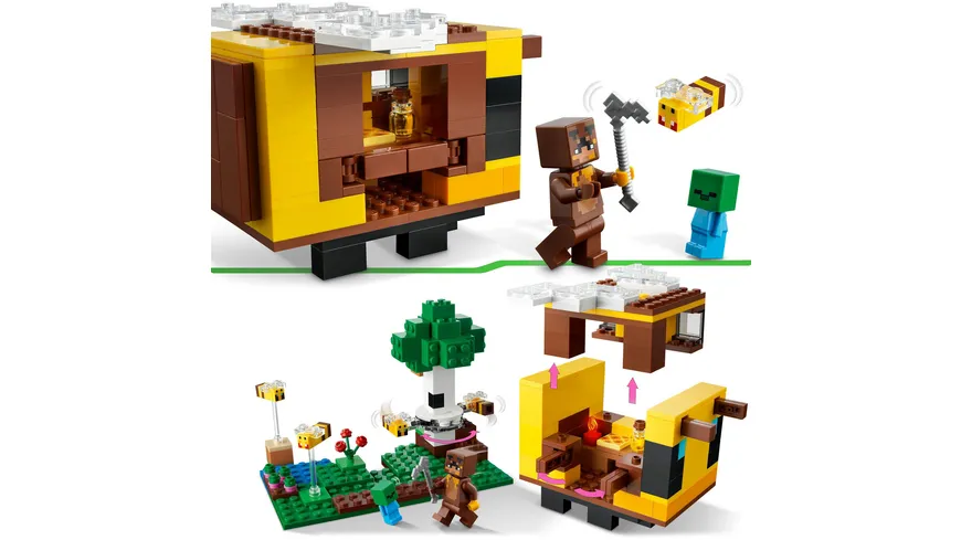 LEGO Minecraft 21241 Das Bienenhäuschen Set, Tier-Spielzeug