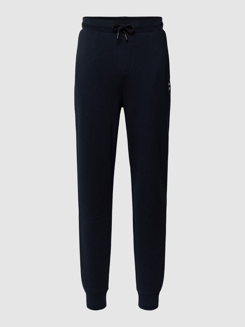 Jogpants mit Label-Patch in dunkelblau
