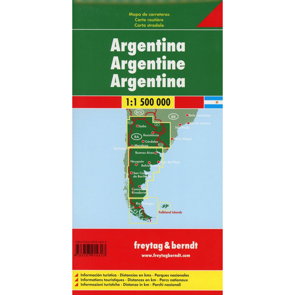 Argentinien Autokarte 1 : 1 500 000 - Straßenkarte