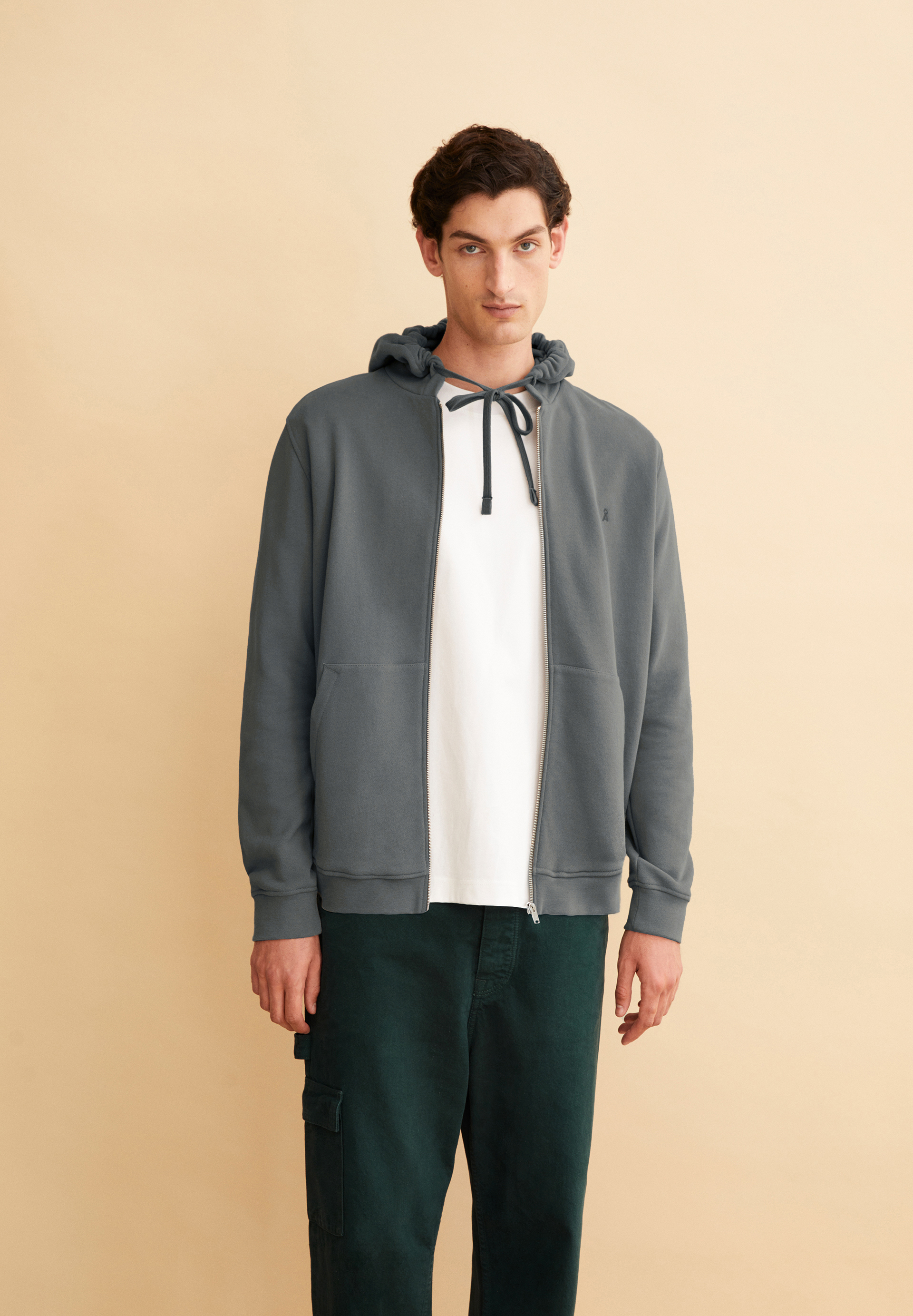 Sweatjacke Regular Fit aus Bio-Baumwoll Mix