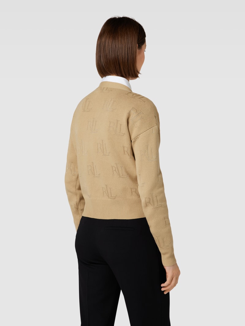 Strickjacke mit V-Ausschnitt in camel