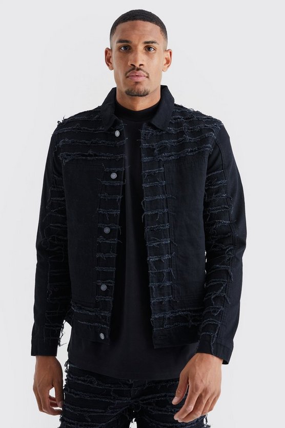 Tall zerrissene Jeansjacke