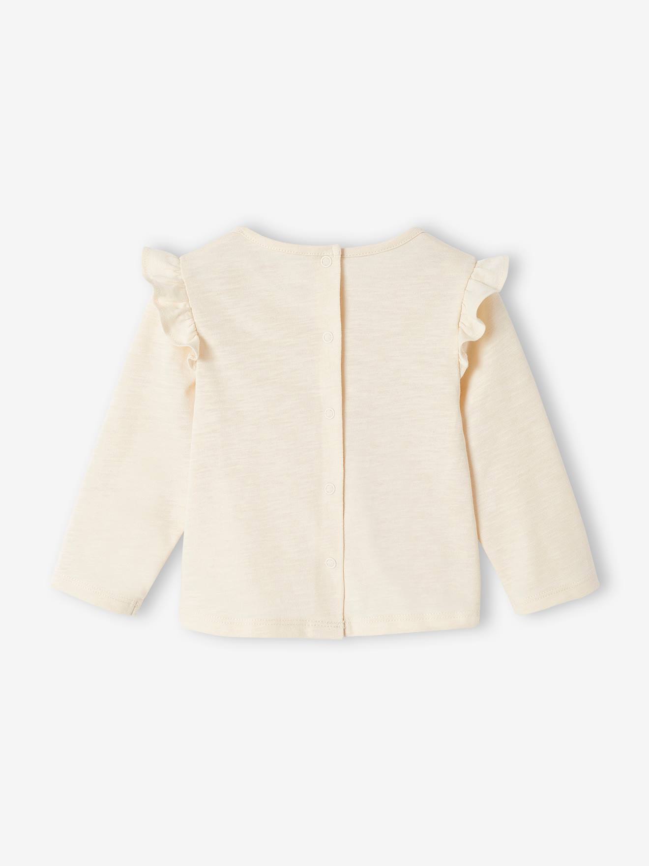 T-shirt imprimé bébé manches longues écru