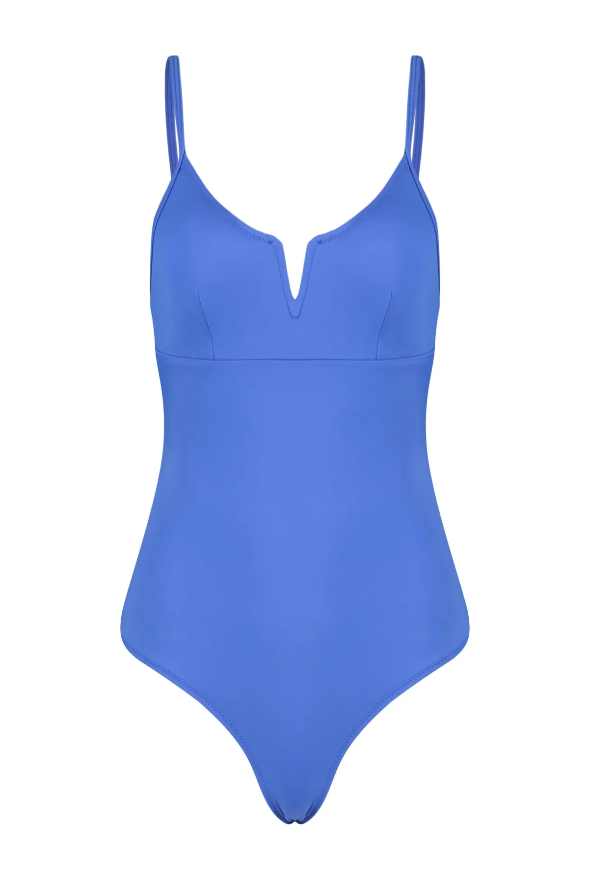 Trendyol Collection  Saks regulärer Badeanzug mit V-Ausschnitt TBESS22MA0010