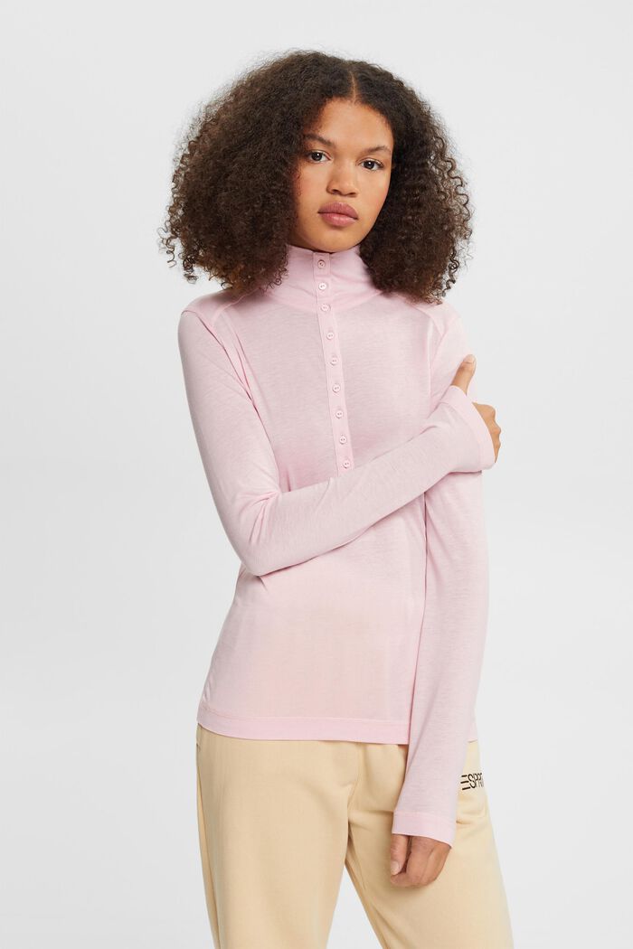 Longsleeve mit Stehkragen, TENCEL™