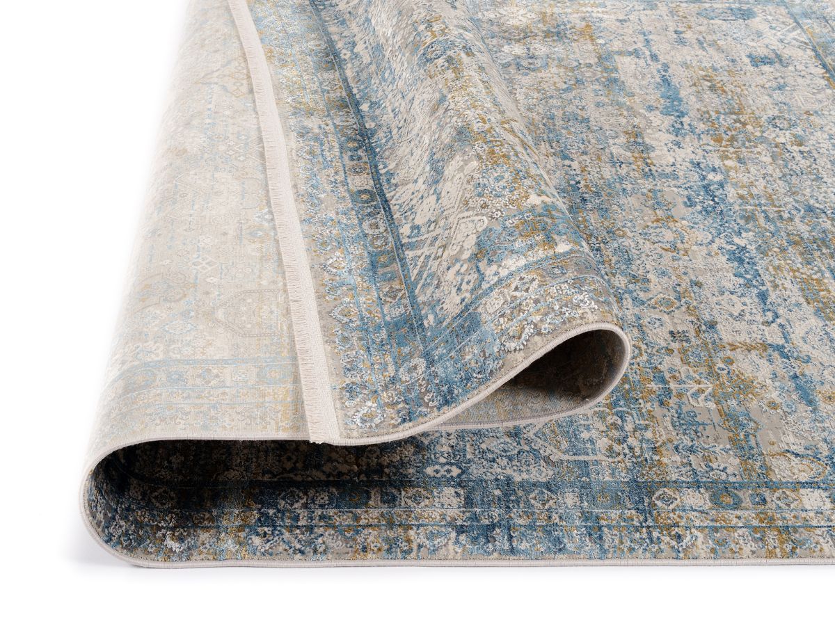 Webteppich Inka Grau-Blau 160 x 230 cm
