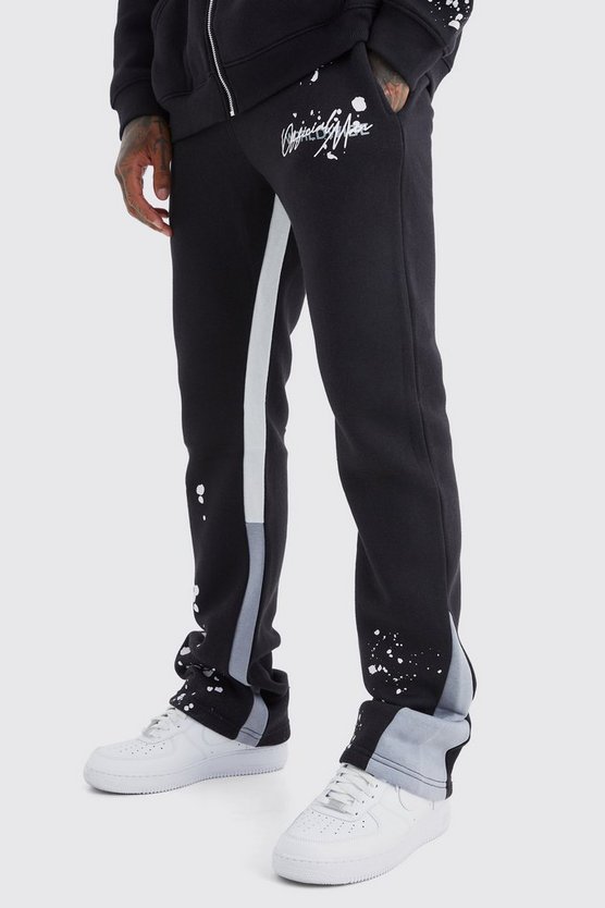 Slim-Fit Schlag-Jogginghose mit Einsatz