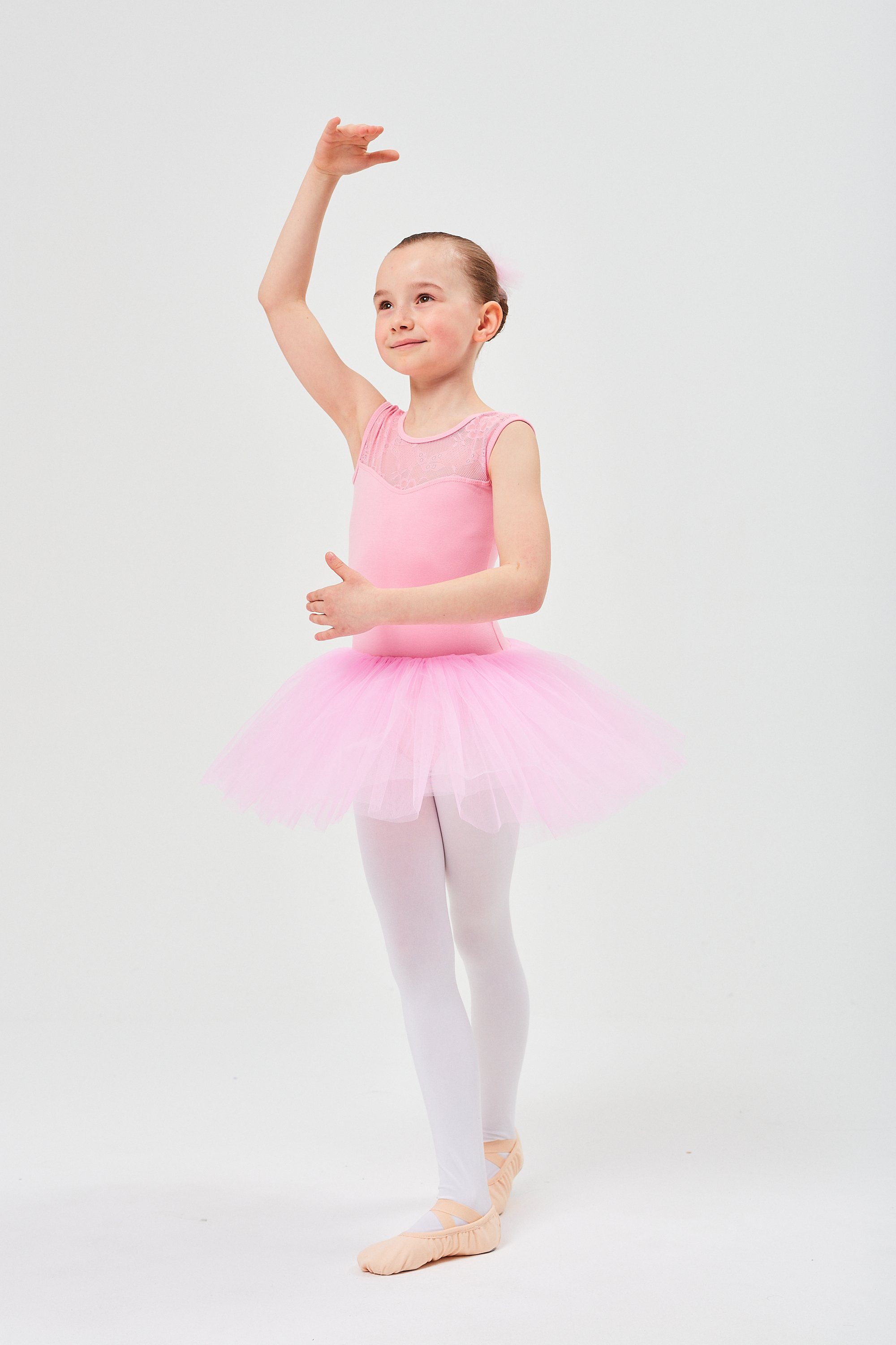 tanzmuster Tüllkleid Ballett Tutu mit Spitzeneinsatz Ballettkleid aus weicher Baumwolle mit langem Tüllrock, für Mädchen