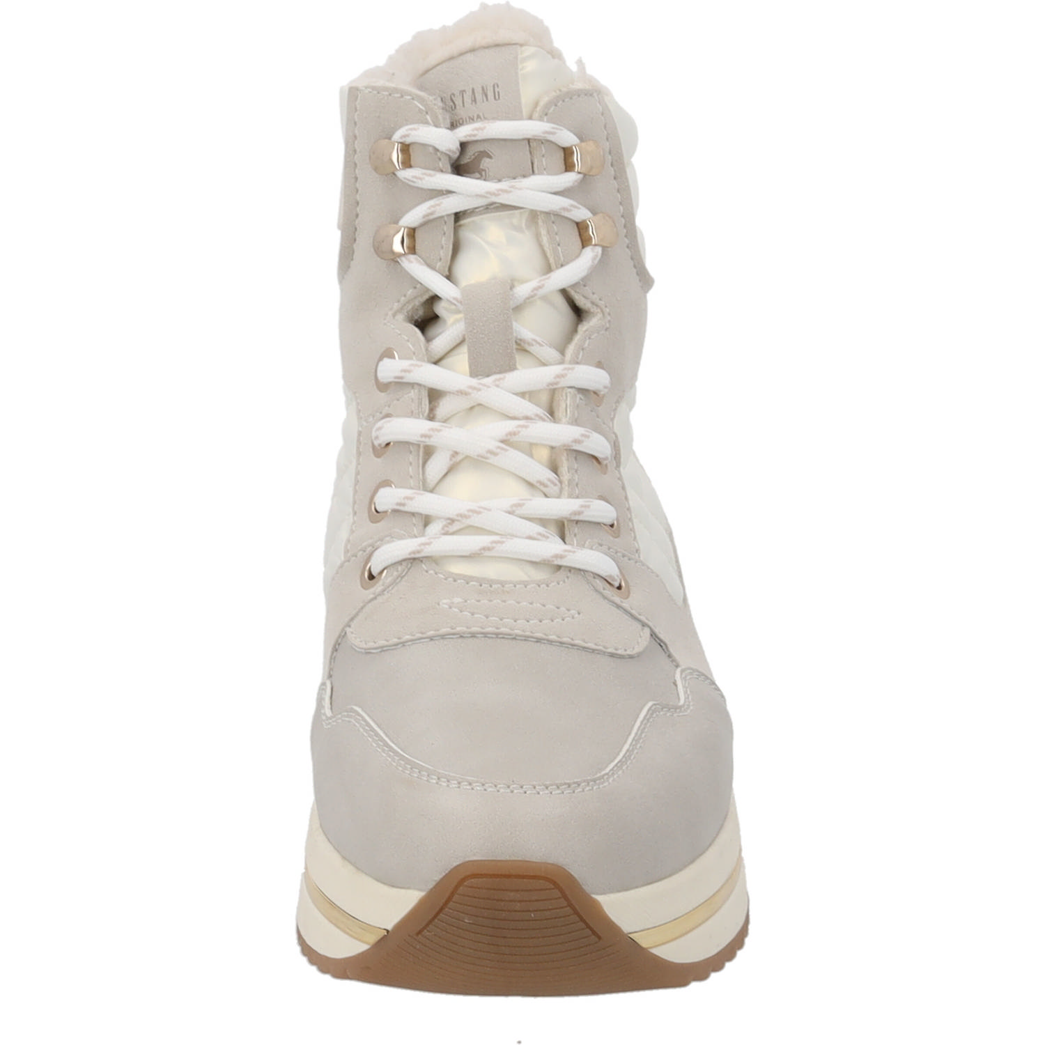 Mustang 1480602, Schnürstiefel, Damen, Beige (Taupe/Gold/Weiß)