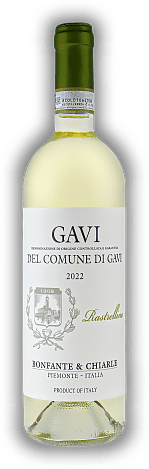 Bonfante & Chiarle, Gavi di Gavi Rastrellino, DOCG, 2022, Piemont  Bonfante & Chiarle, Gavi di Gavi Rastrellino, DOCG, 2022, Piemont  Frisches, intensives Fruchtbouquet, trocken und feinnervig. Jahrgang 2022 - 0,75	 Liter - Vol 13%