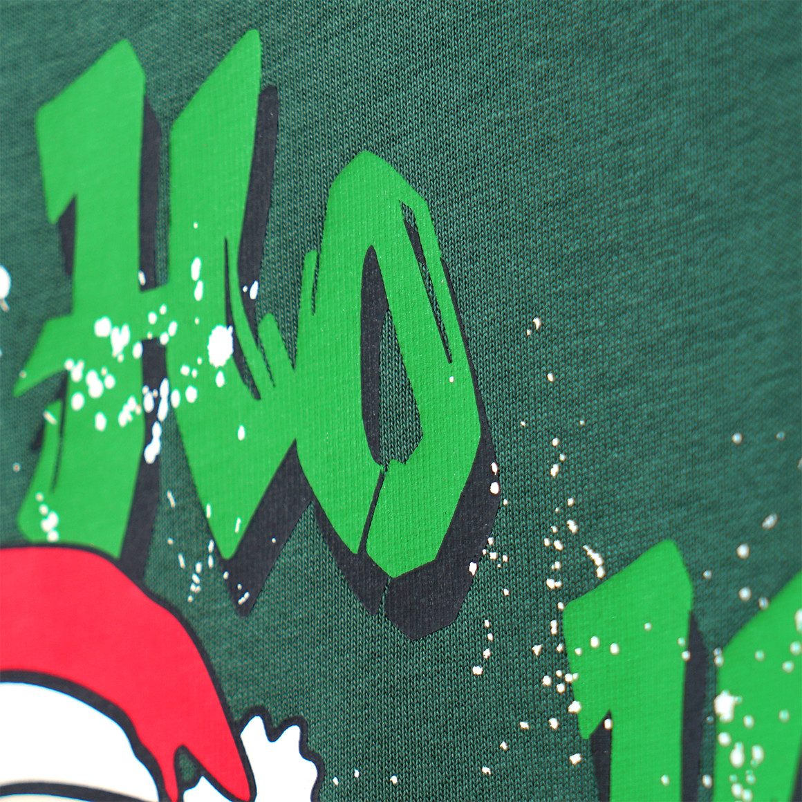 Jungen Weihnachtssweatshirt mit großem Print dunkelgrün