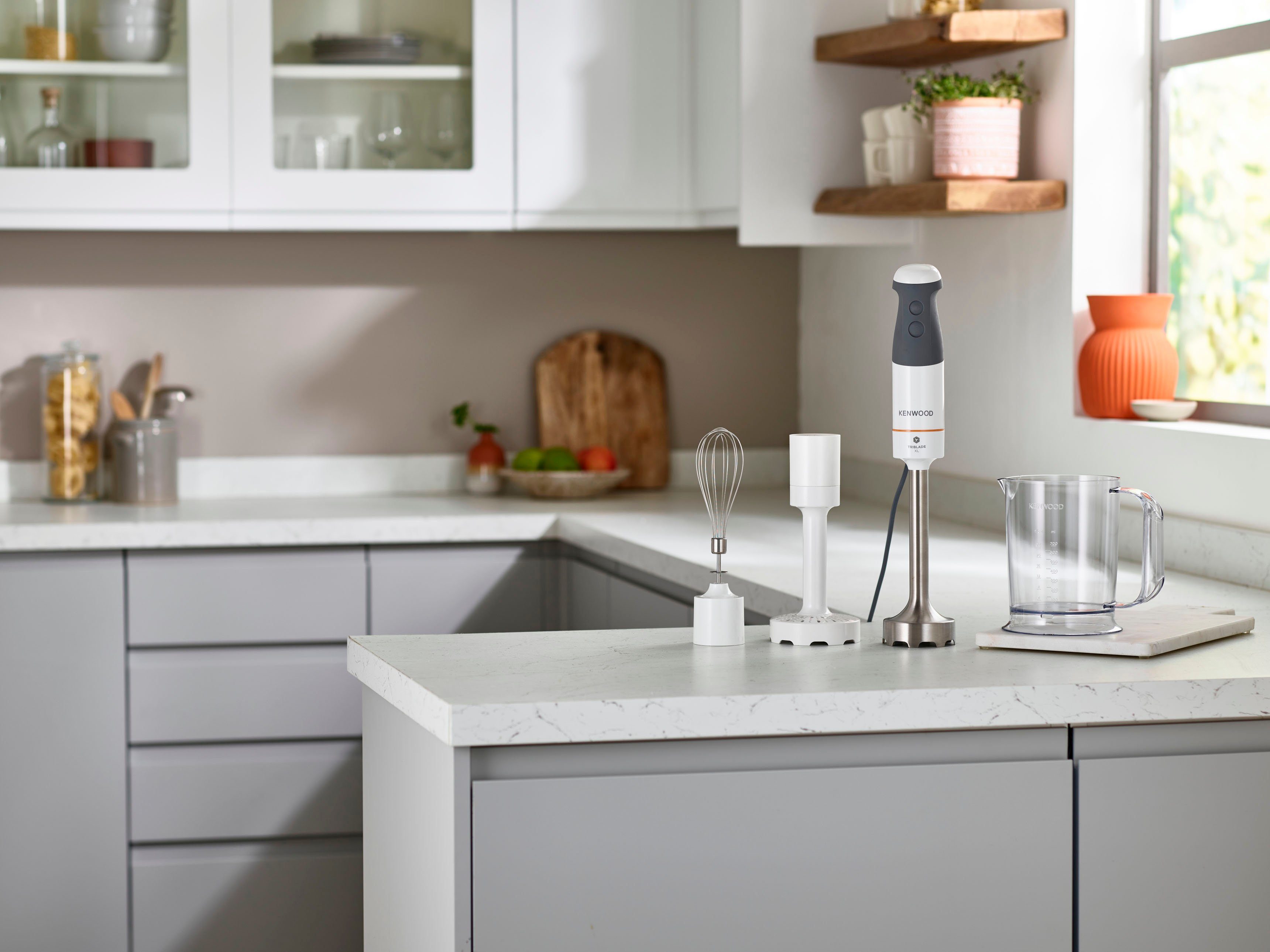 KENWOOD Stabmixer HBM40.006WH Triblade XL, 850 W, 850 Watt, inkl. 3-teiliges Zubehör Set