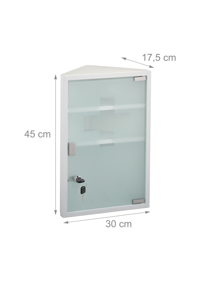 relaxdays Medizinschrank in Weiß - (B)30 x (H)45 x (T)17,5 cm günstig kaufen onesize