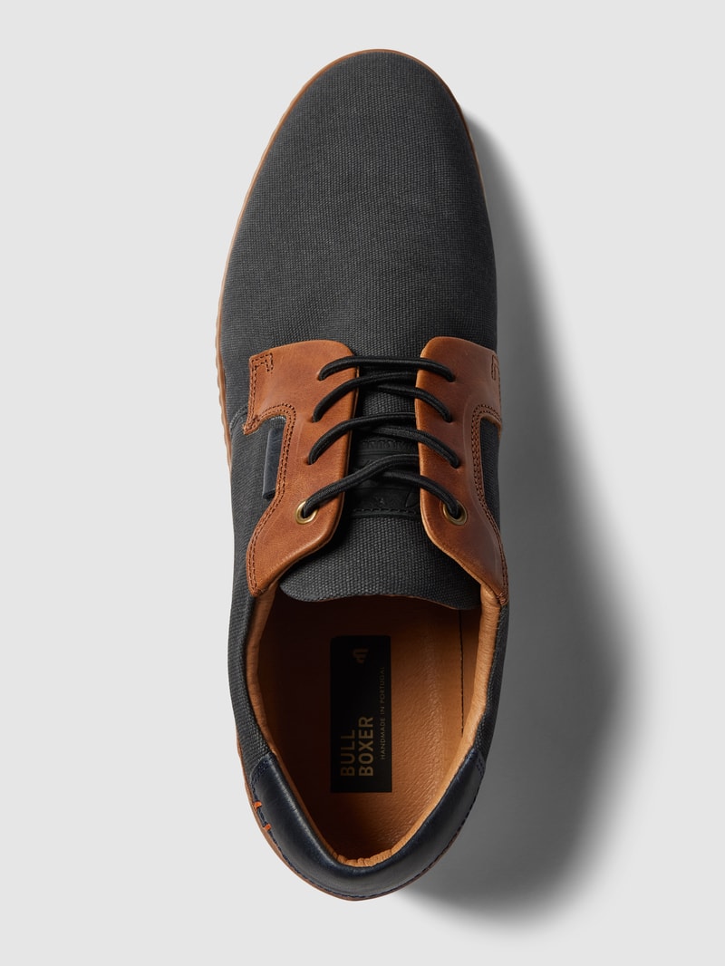Schnürschuhe mit Label-Details Modell 'Canvas' in marineblau