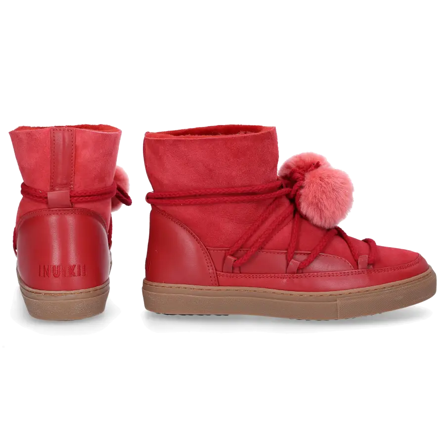 INUIKII - Snowboots 20100 Kalbsleder Bommel rot - rot
