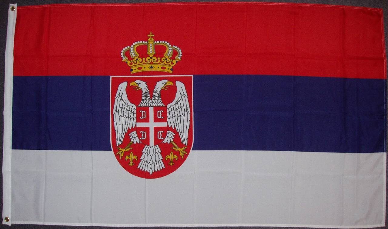 flaggenmeer Flagge Serbien mit Wappen 80 g/m²
