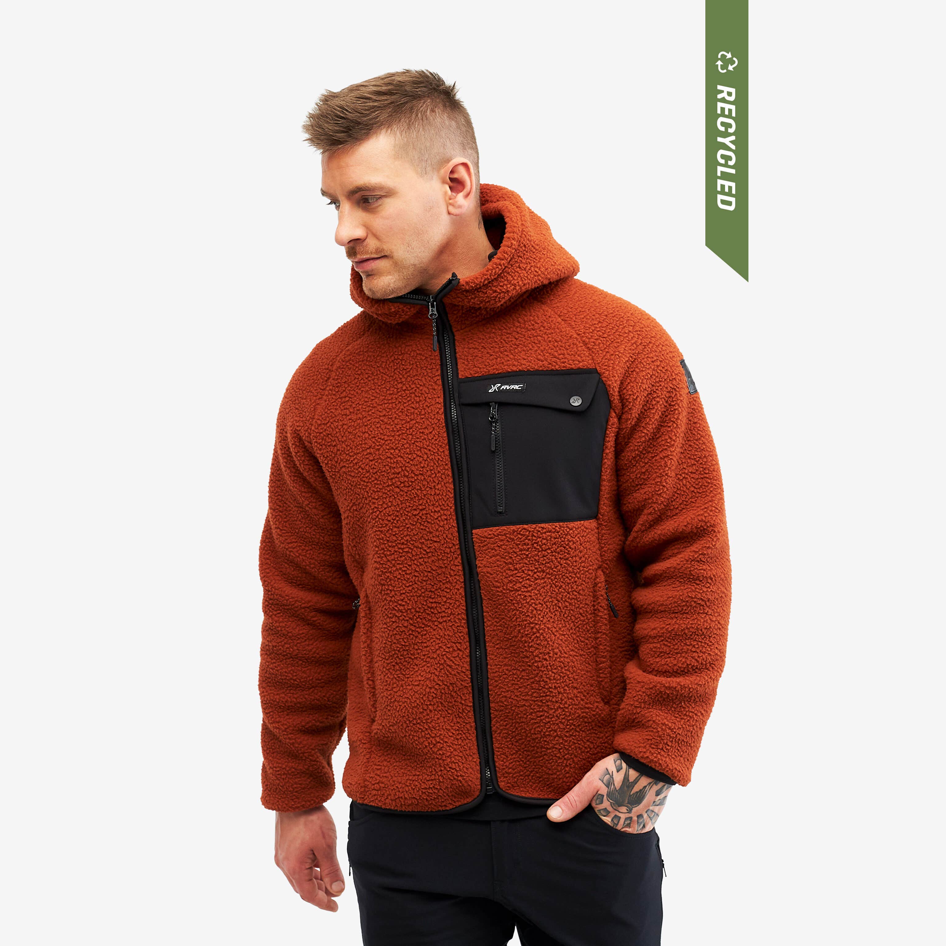 Sherpa Hoodie Homme Rusty Orange