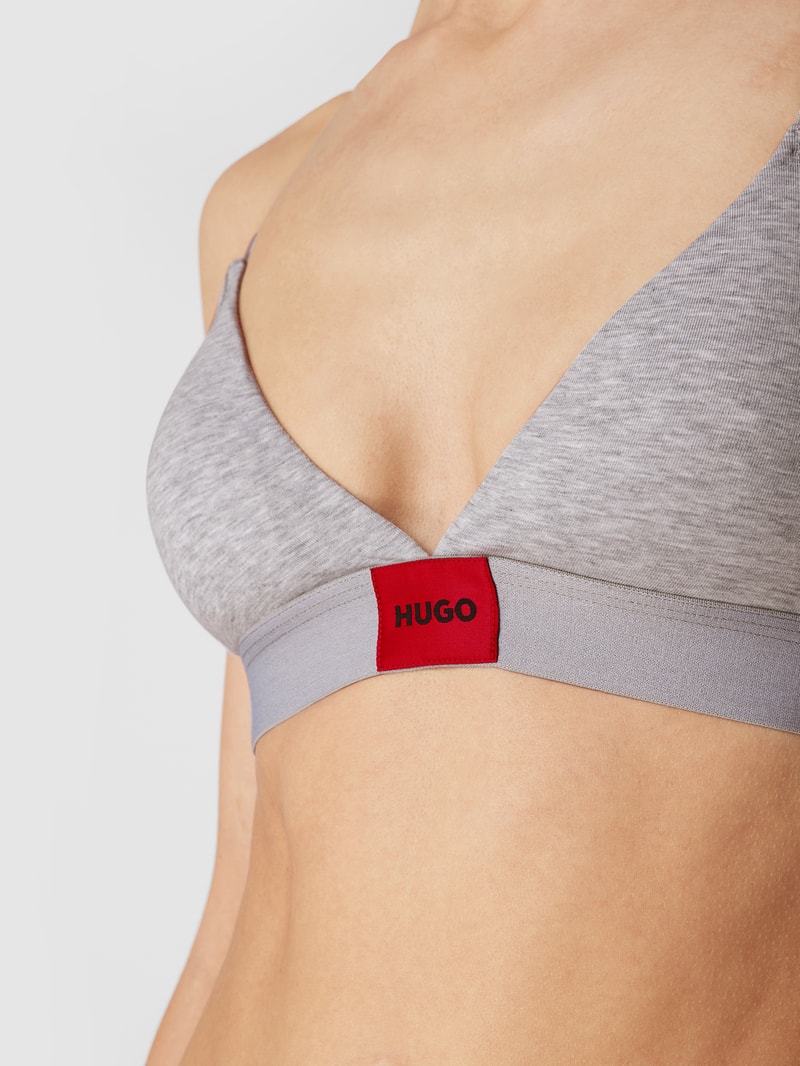 Triangel-BH mit Label-Patch Modell 'Triangle Red Label' in silber meliert