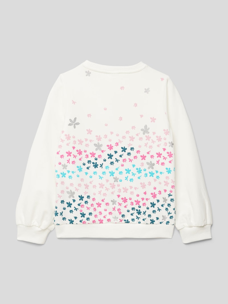 Sweatshirt mit Allover-Muster Modell 'Back to School' in weiß