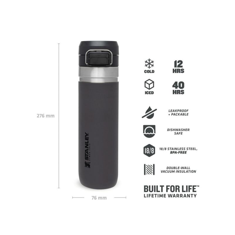 Thermoflasche Stanley, Go Quick Flip Wasserflasche 24oz \/ 700ml Charcoal