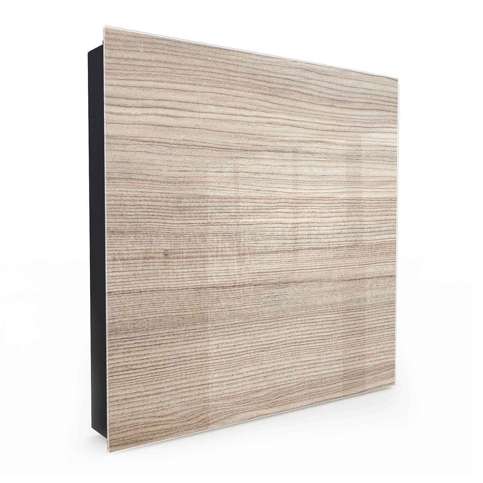 Primedeco Schlüsselkasten Magnetpinnwand und Memoboard mit Glasfront Motiv Holztextur (1 St)