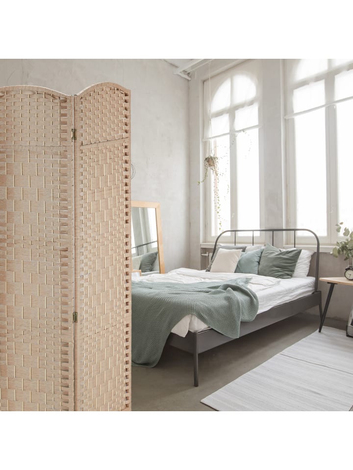 relaxdays Paravent in Natur - (B)180 x (H)180cm günstig kaufen onesize