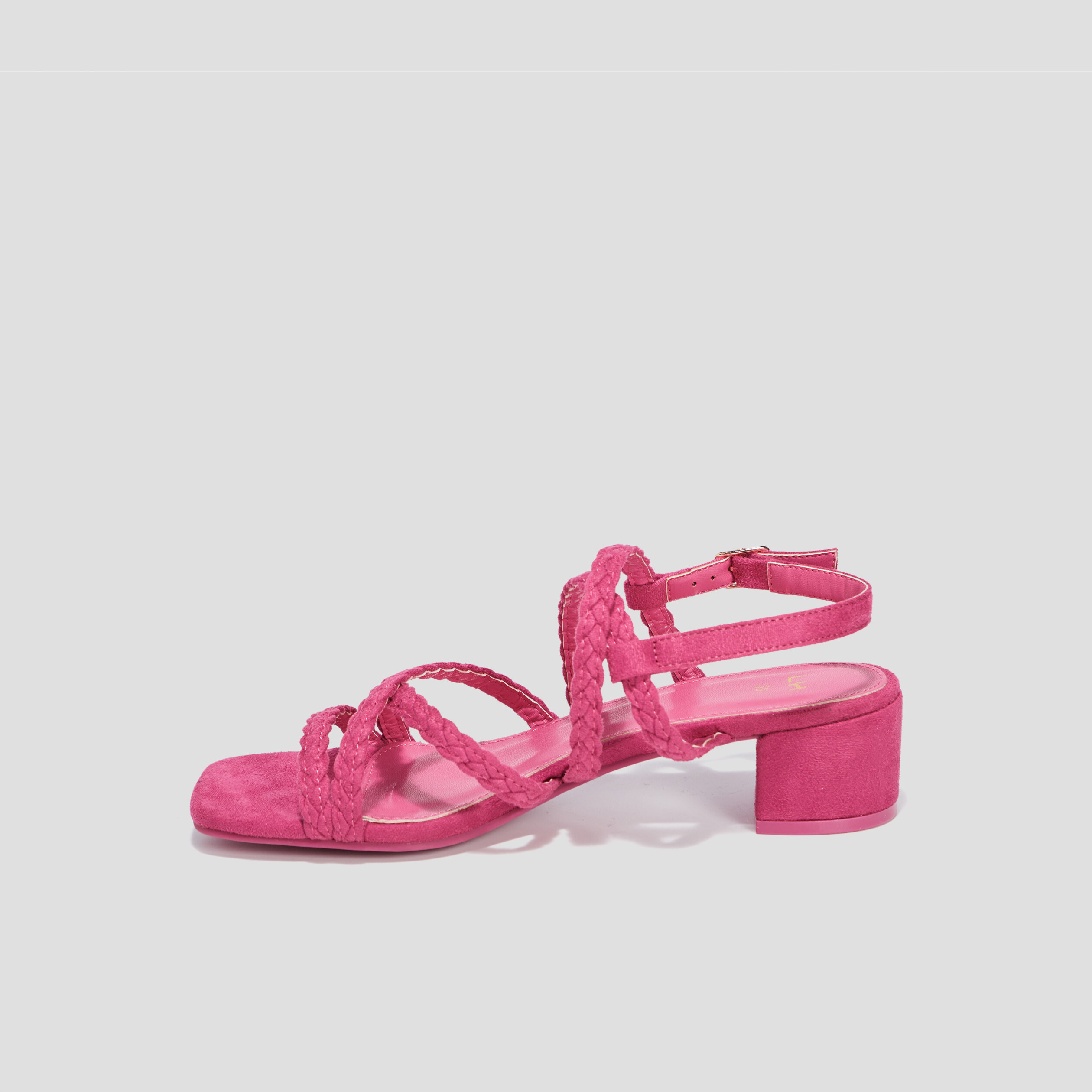 Sandales avec brides tressées rose femme | La Halle