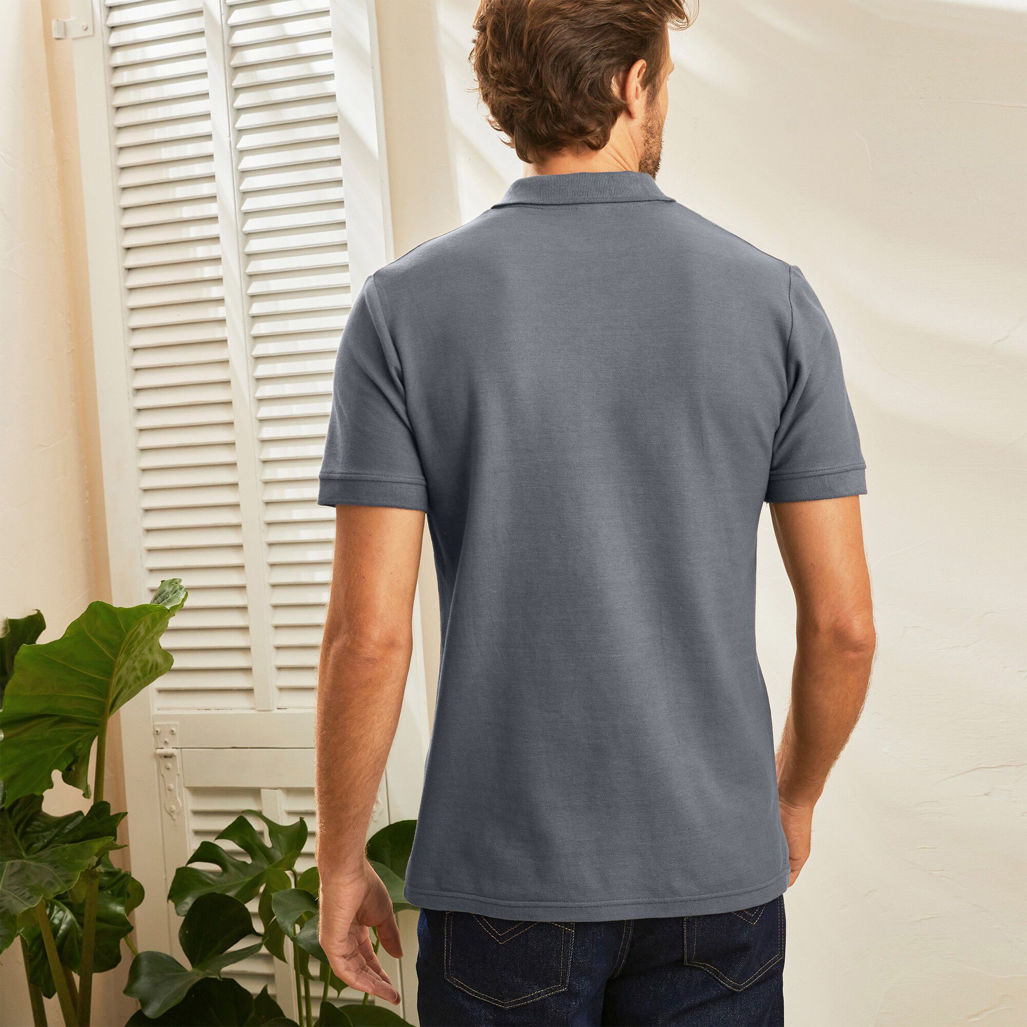 Polo uni maille piquée manches courtes