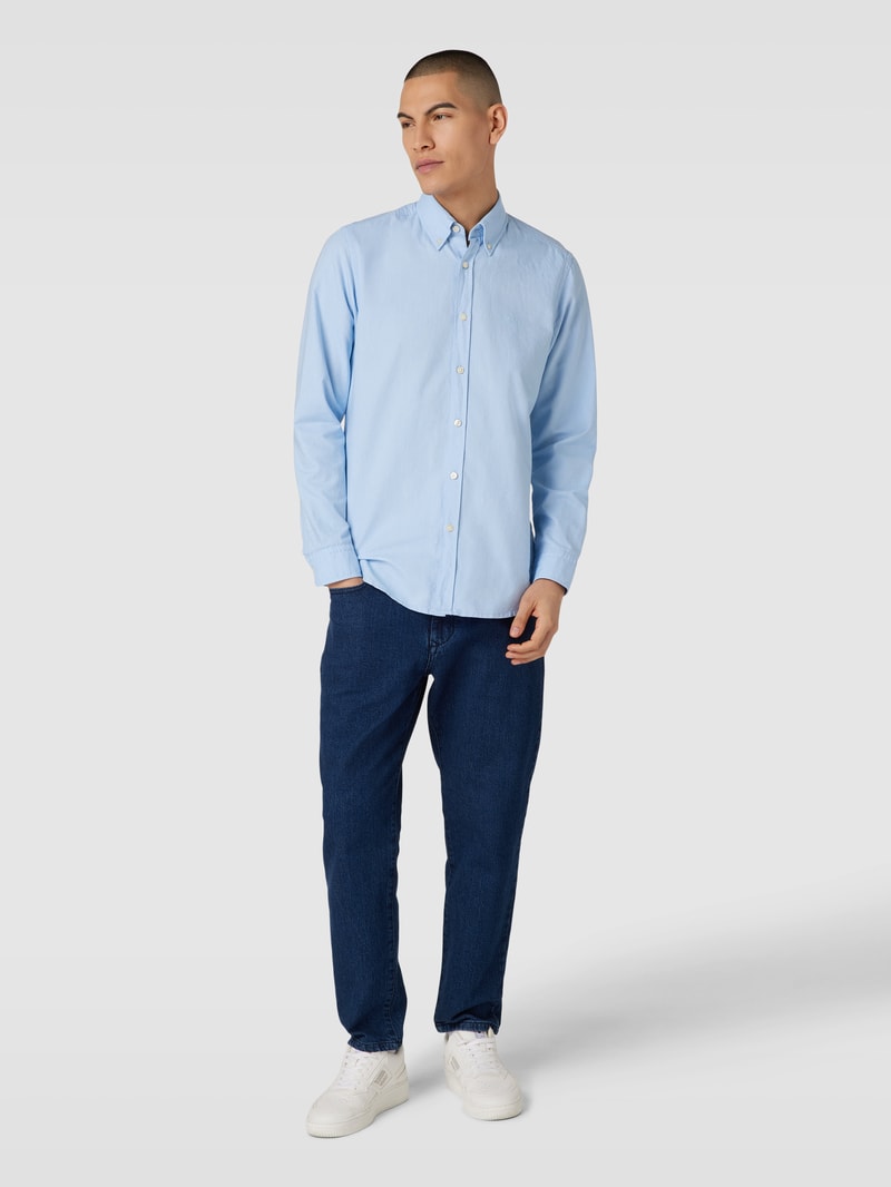 Regular Fit Freizeithemd mit Button-Down-Kragen Modell 'Rickert' in hellblau