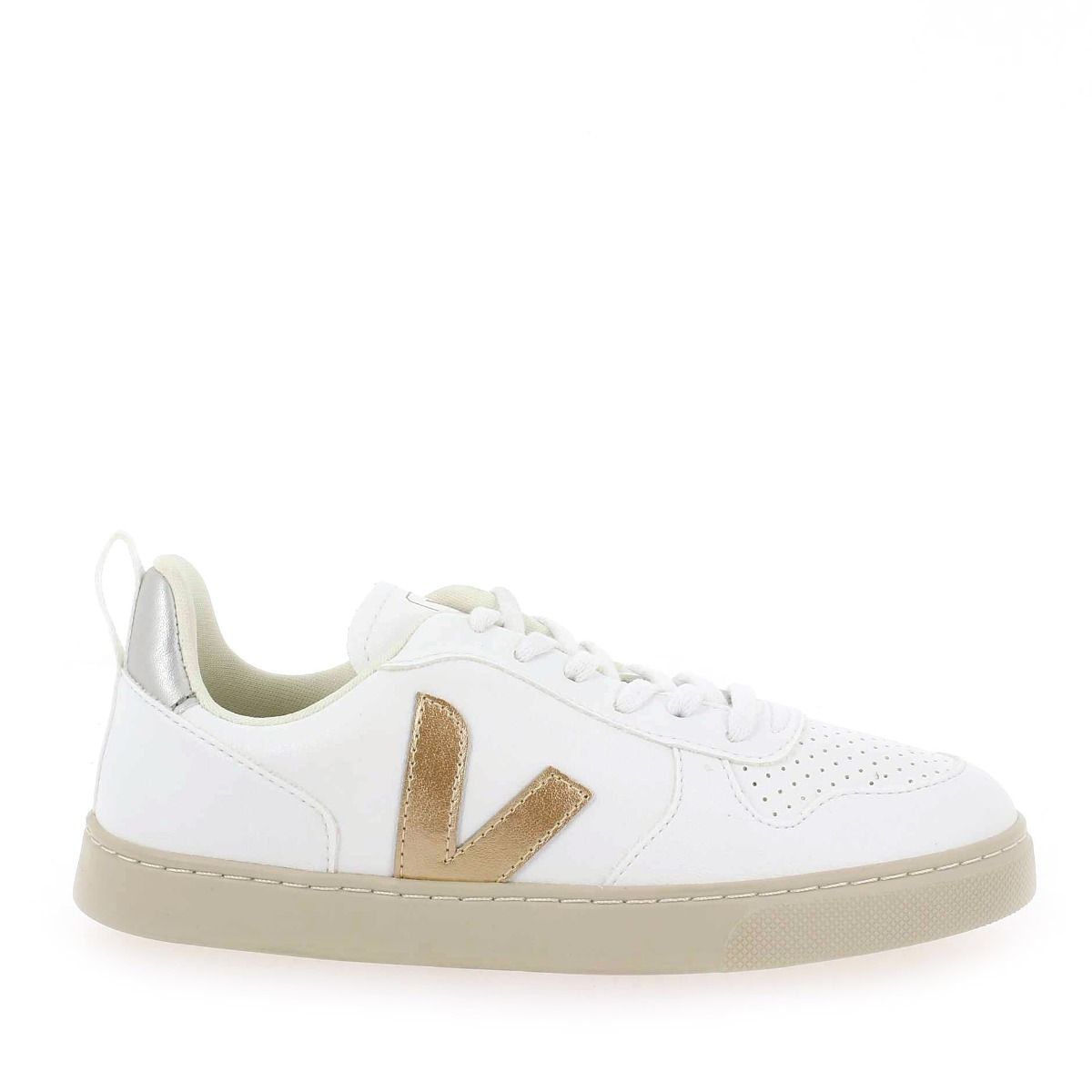 Veja  SMALL V-10 LACE - Blanc Platine