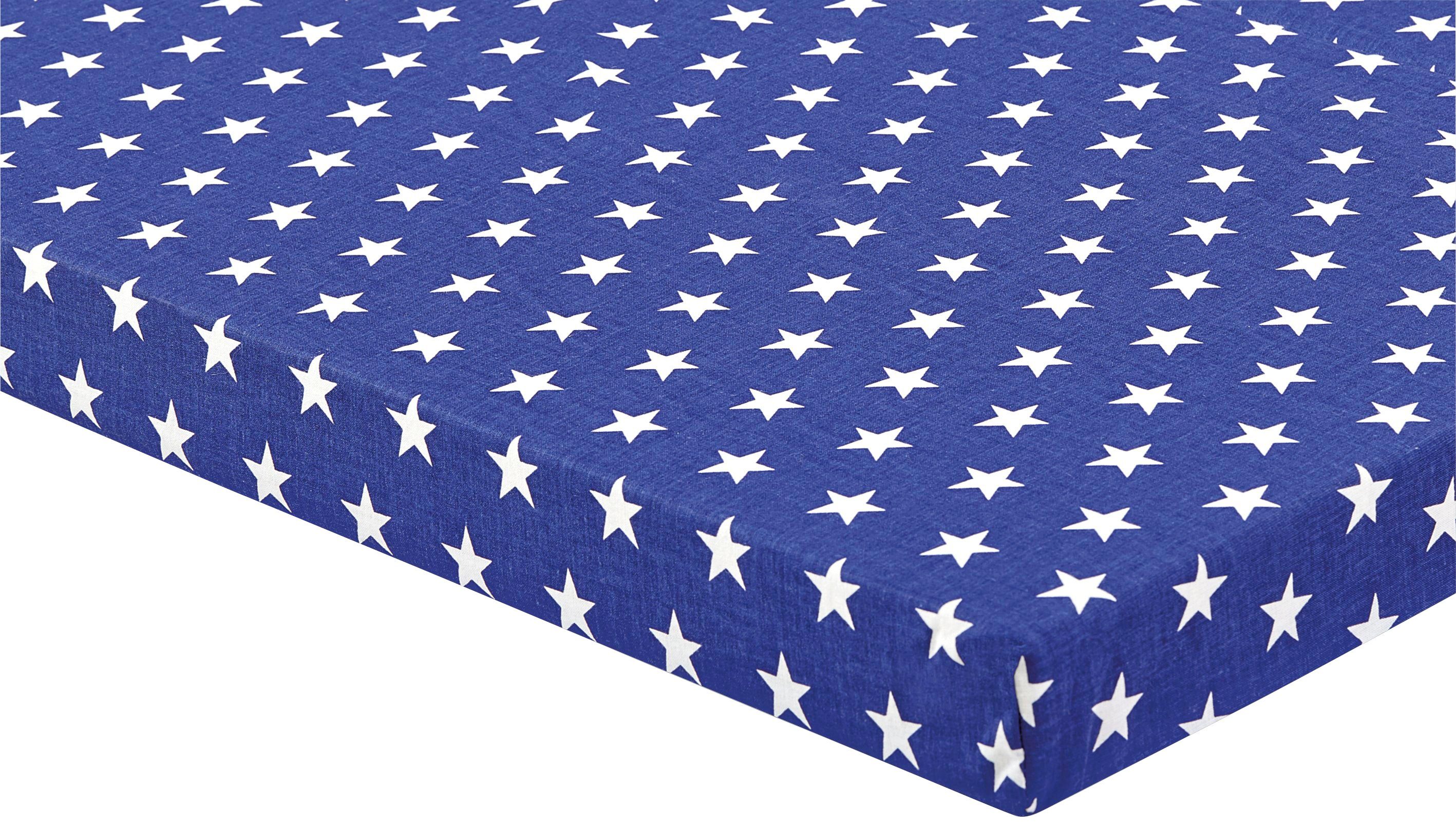 Klappmatratze Kinder-Reisematratze STAR blau, Bambini, 6 cm hoch, Qualitätsschaumstoff