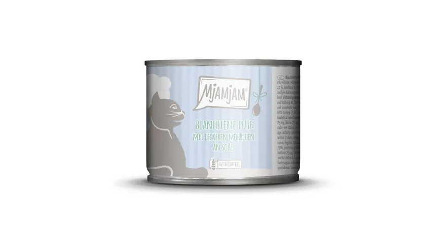 MjAMjAM Katzennassfutter blanchierte Pute mit leckeren Möhrchen an Soße 185 g