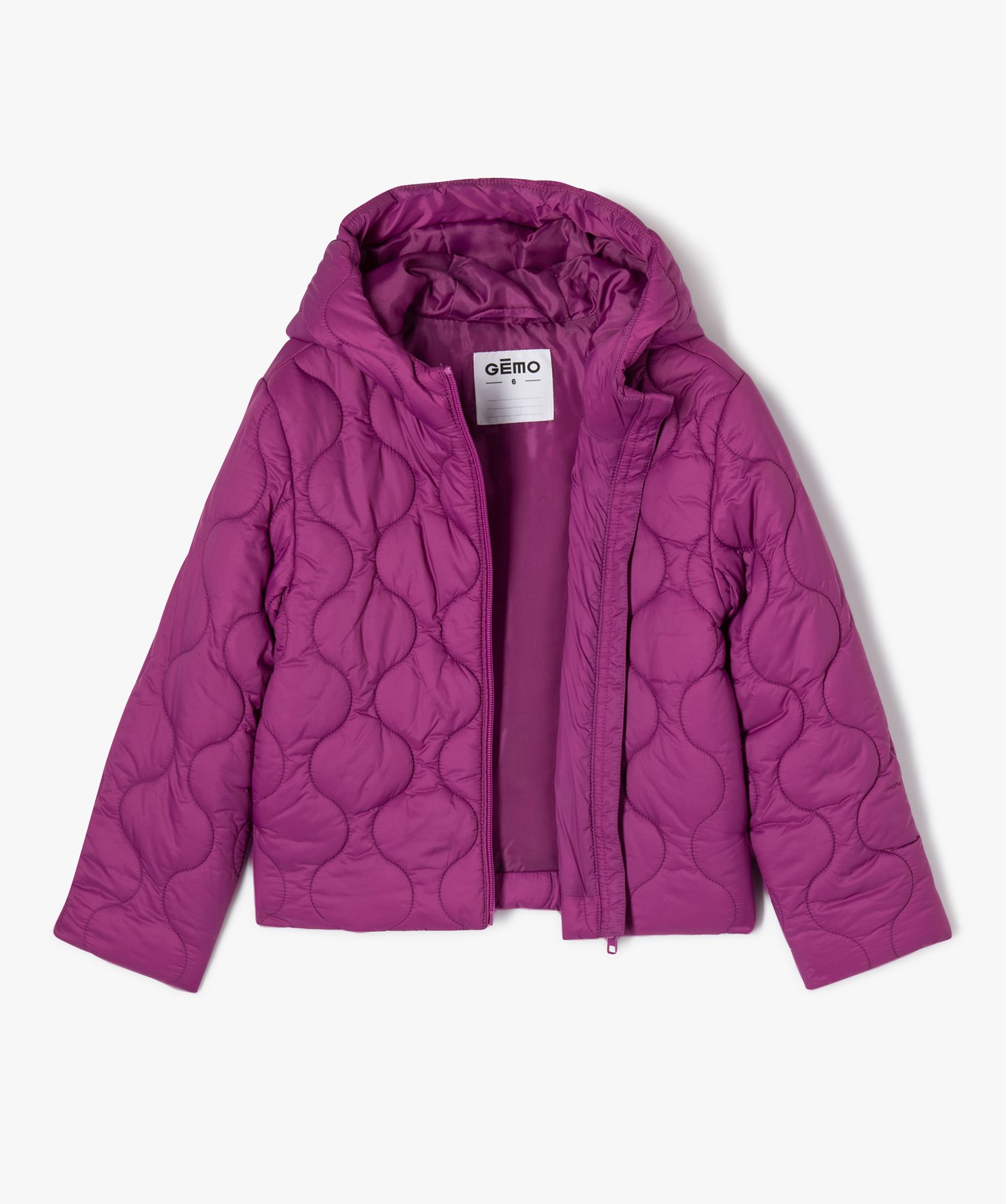Doudoune matelassée avec dessus déperlant fille violet | GEMO