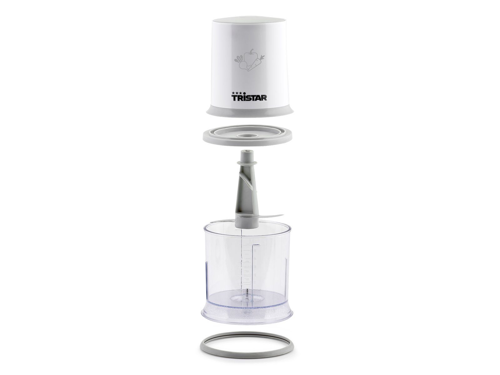 Tristar Zerkleinerer, 200 W, Elektrischer Food Chop-per Mehrzweck Zwiebel Gemüse-Schneider Mixer
