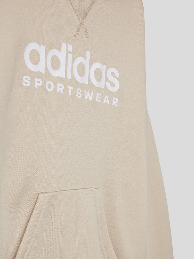 Hoodie mit Label-Print in beige