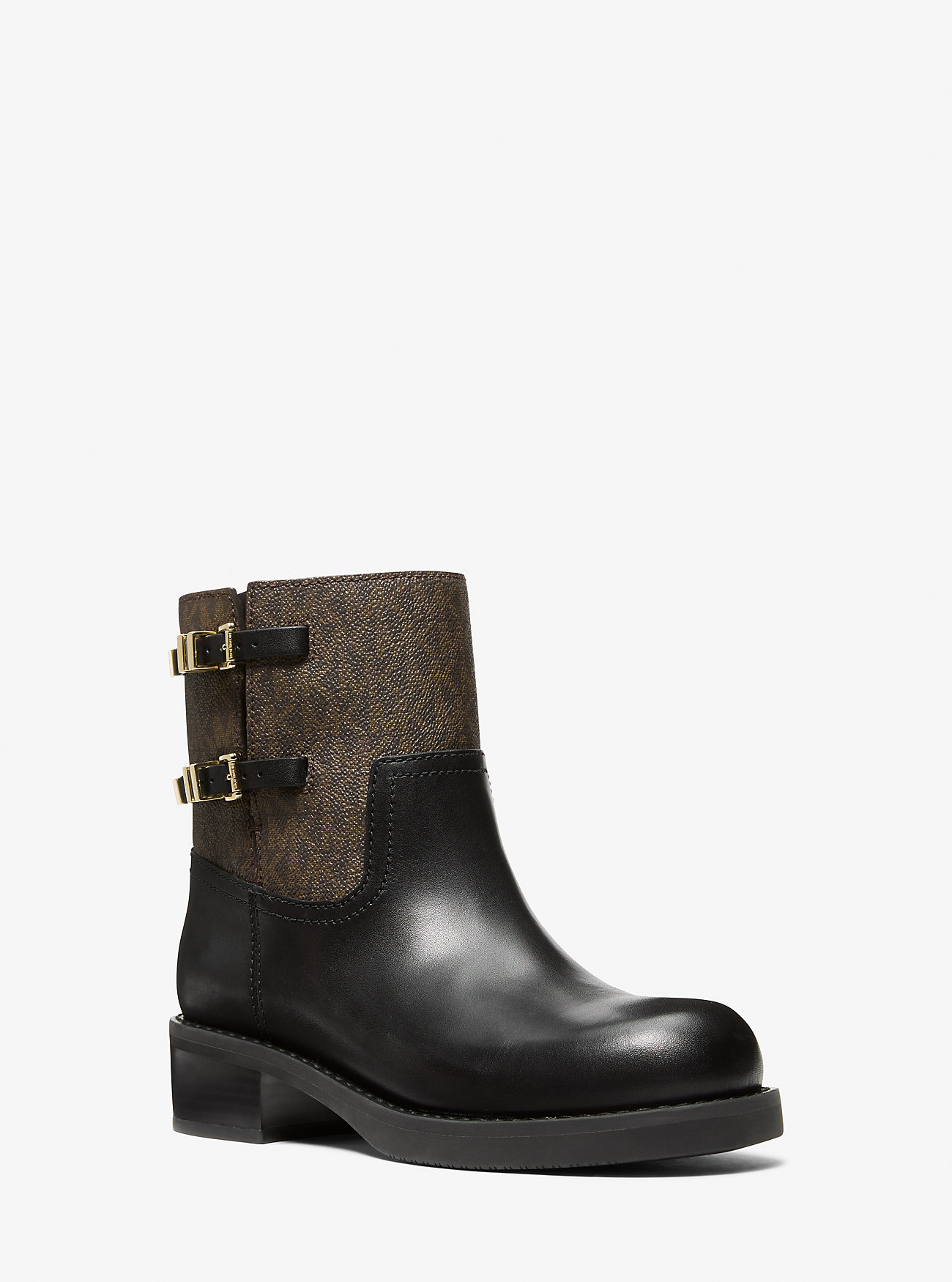 Stivaletto alla caviglia Darrington in pelle con logo distintivo - MARRONE/NERO