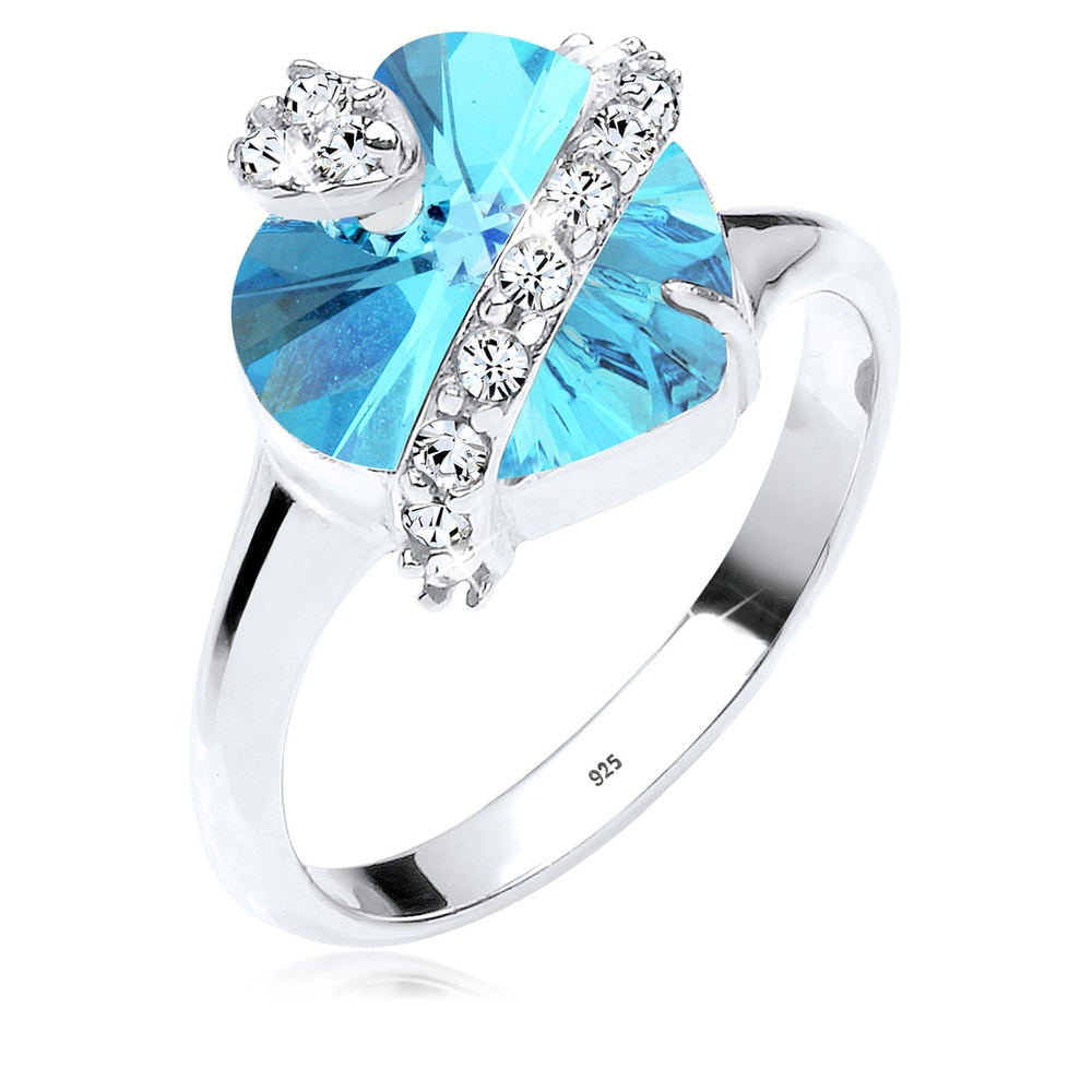 Elli Elli Bague Femme Précieux Cristaux en Argent Sterling 925 Bague